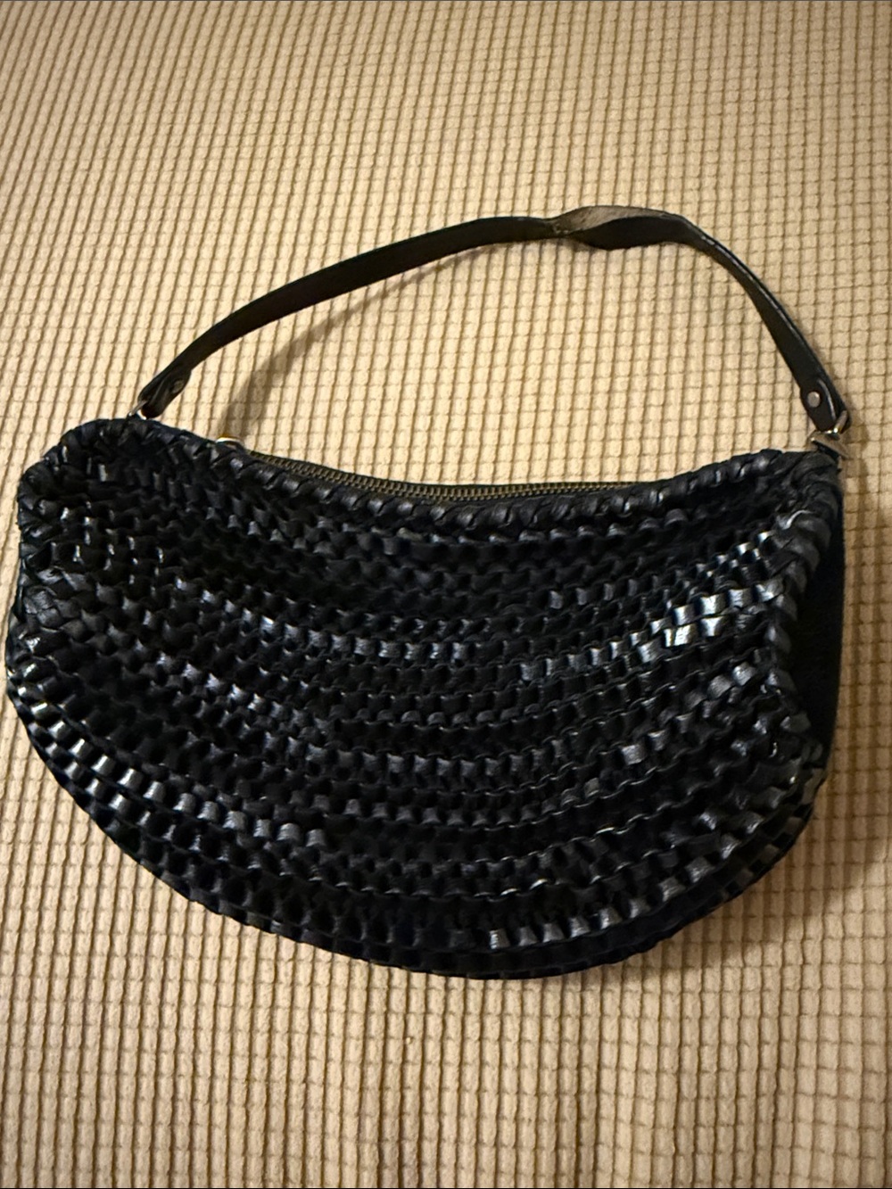 DVF Woven Black Shoulder Bag - Stylish Everyday Carry